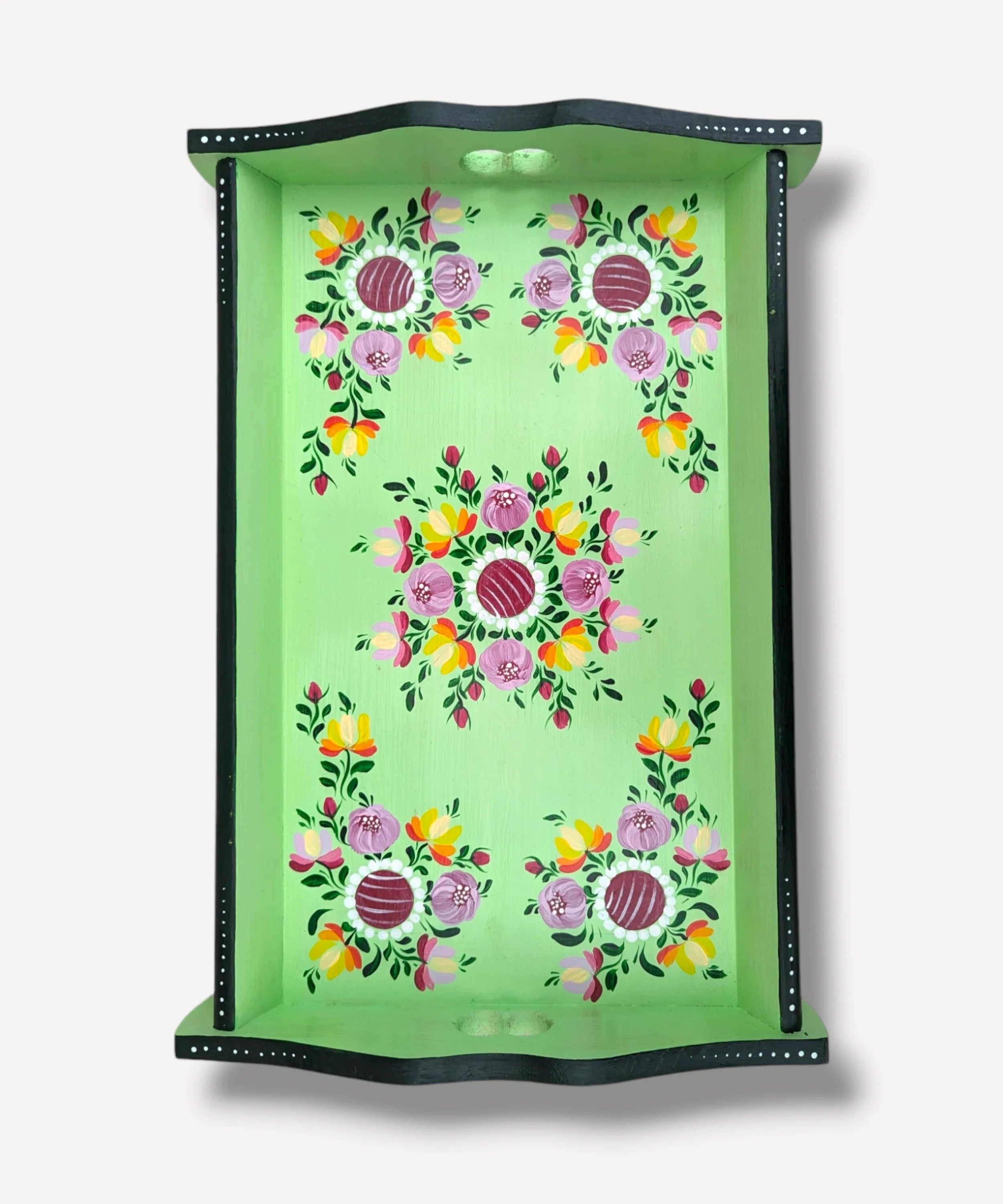 Mint Green - Hand Painted Wooden Tray