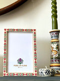 Hand Painted Folk Photo Frame, Cream