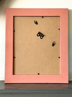 Hand Painted Folk Wooden Photo Frame, Yellow/Pink