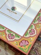Hand Painted Folk Wooden Photo Frame, Yellow/Pink