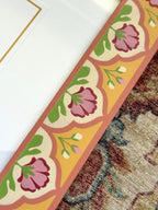 Hand Painted Folk Wooden Photo Frame, Yellow/Pink