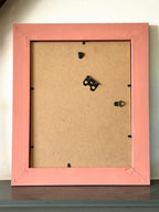 Hand Painted Folk Wooden Photo Frame, Cream/Pink