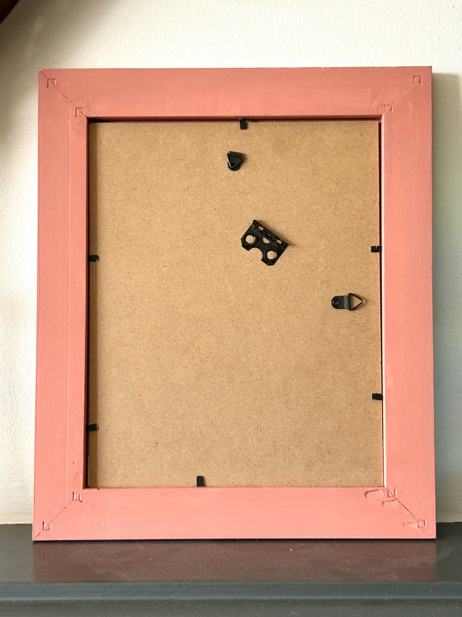 Hand Painted Folk Wooden Photo Frame, Cream/Pink