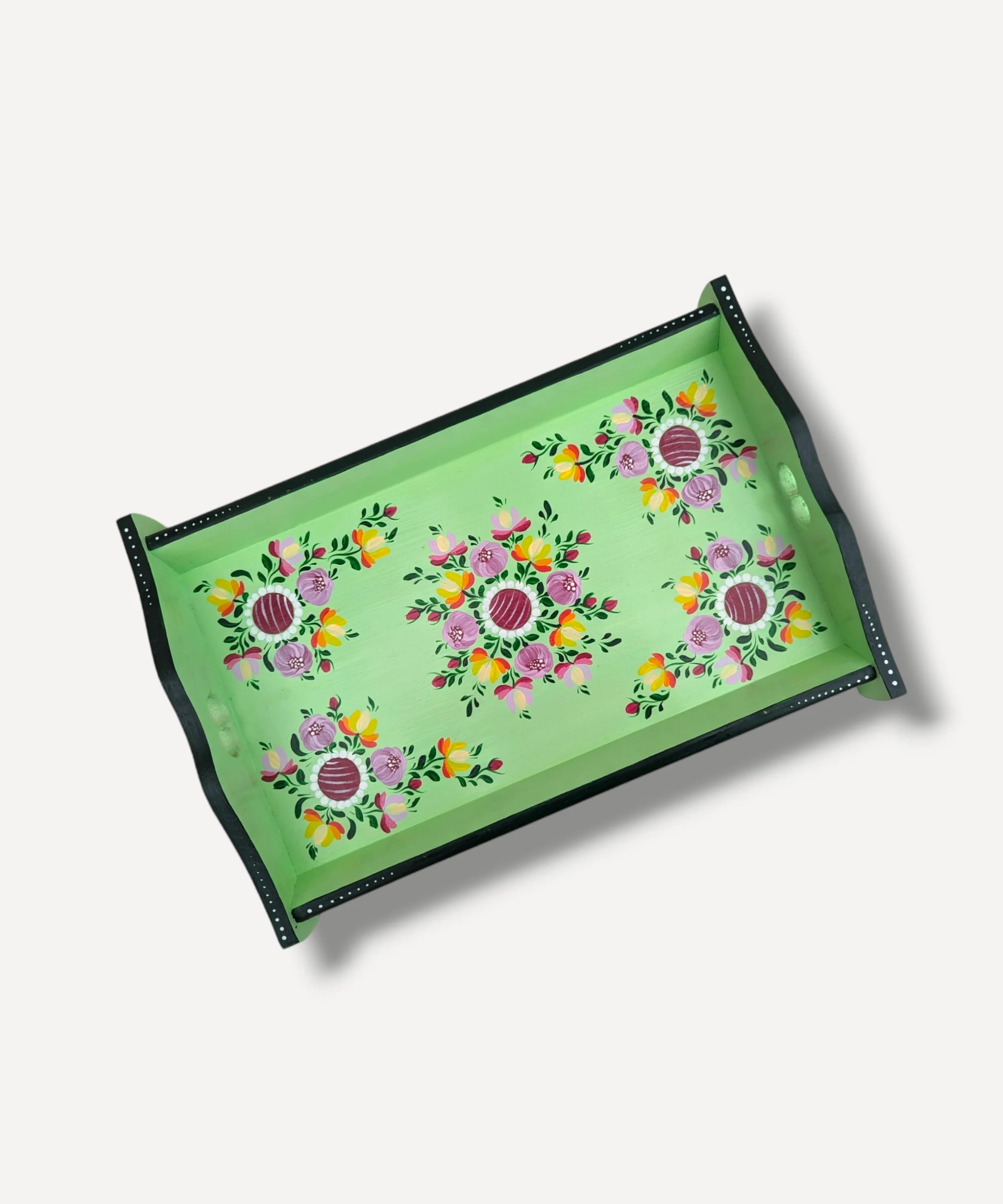 Mint Green - Hand Painted Wooden Tray