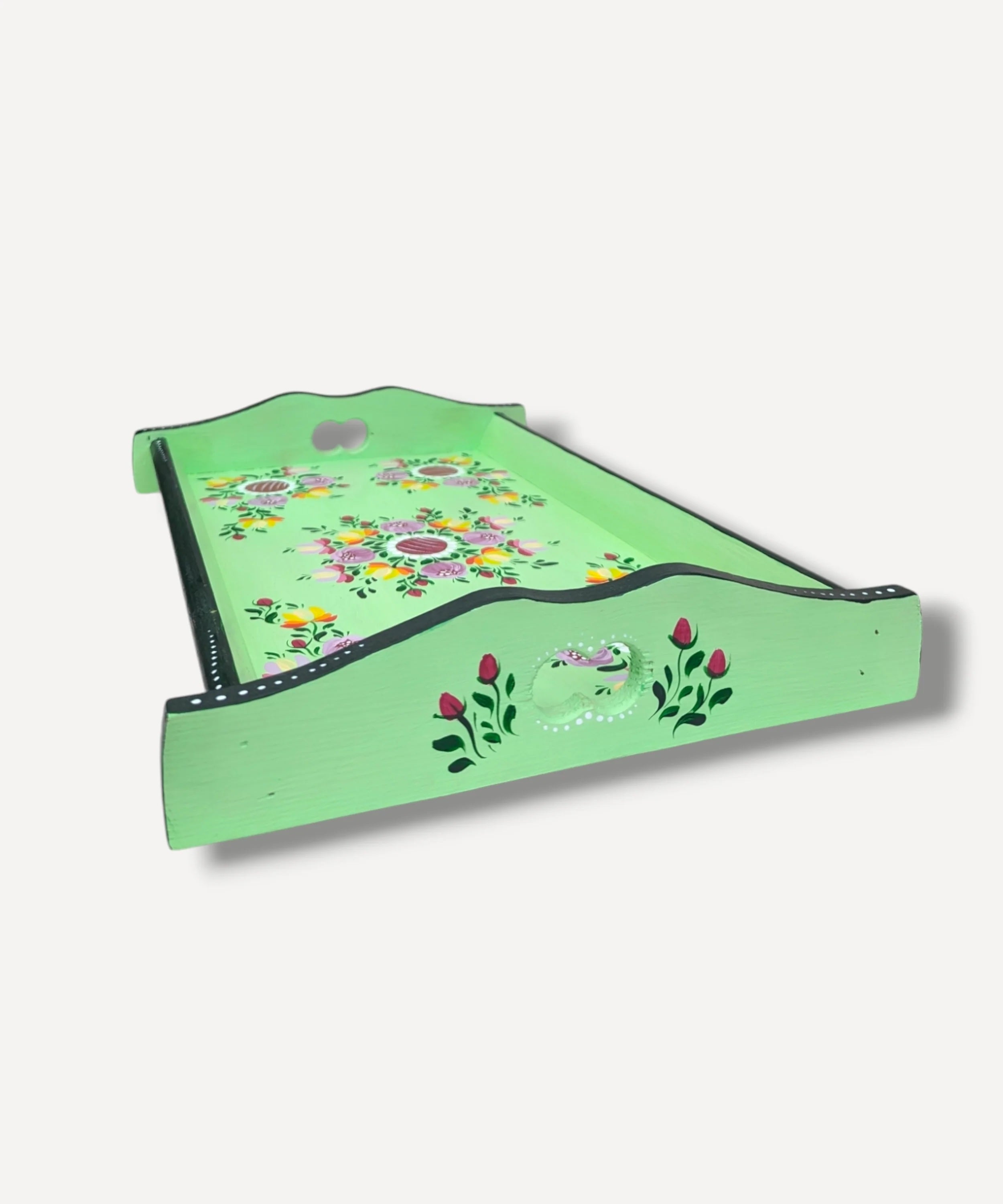 Mint Green - Hand Painted Wooden Tray