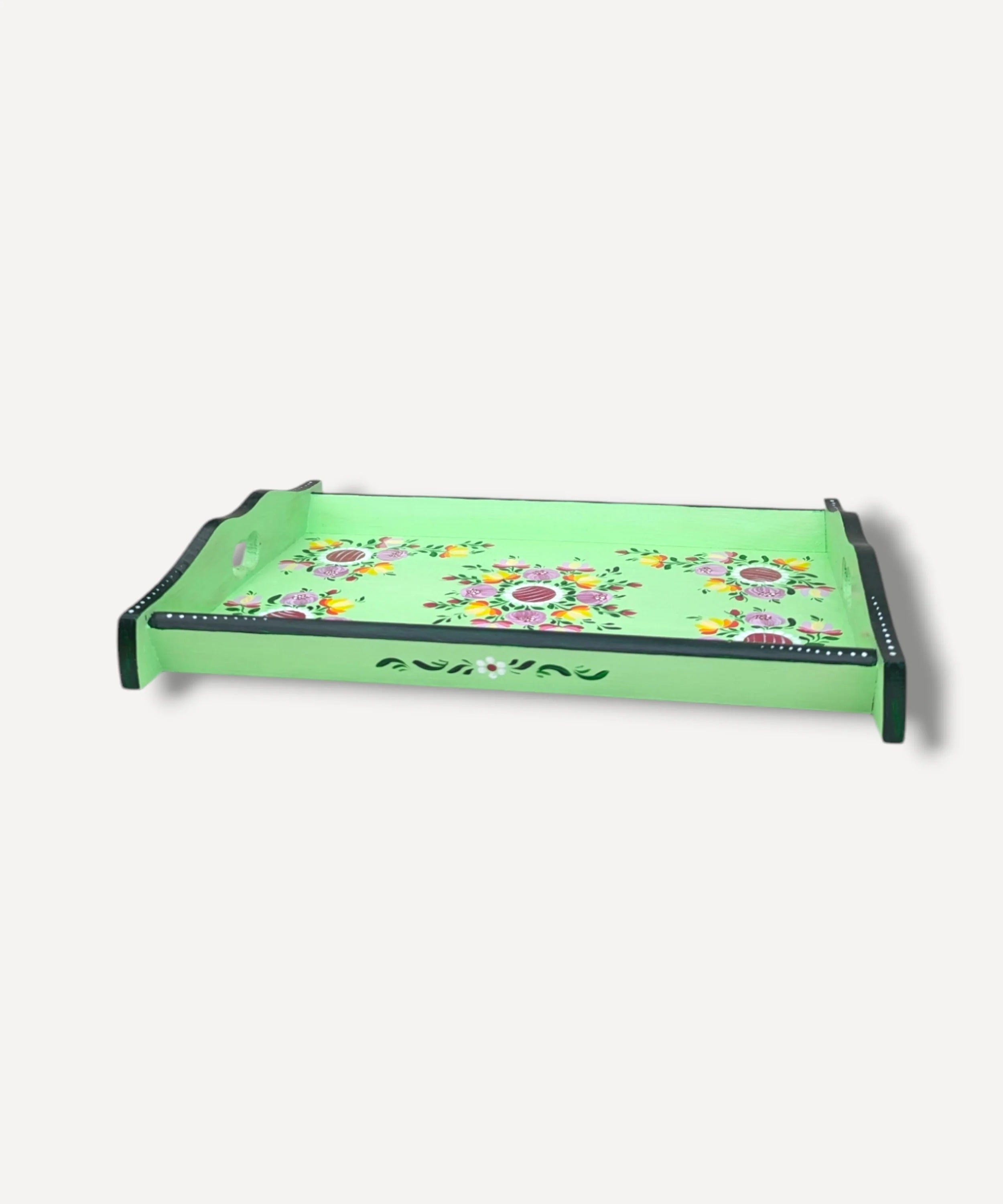 Mint Green - Hand Painted Wooden Tray