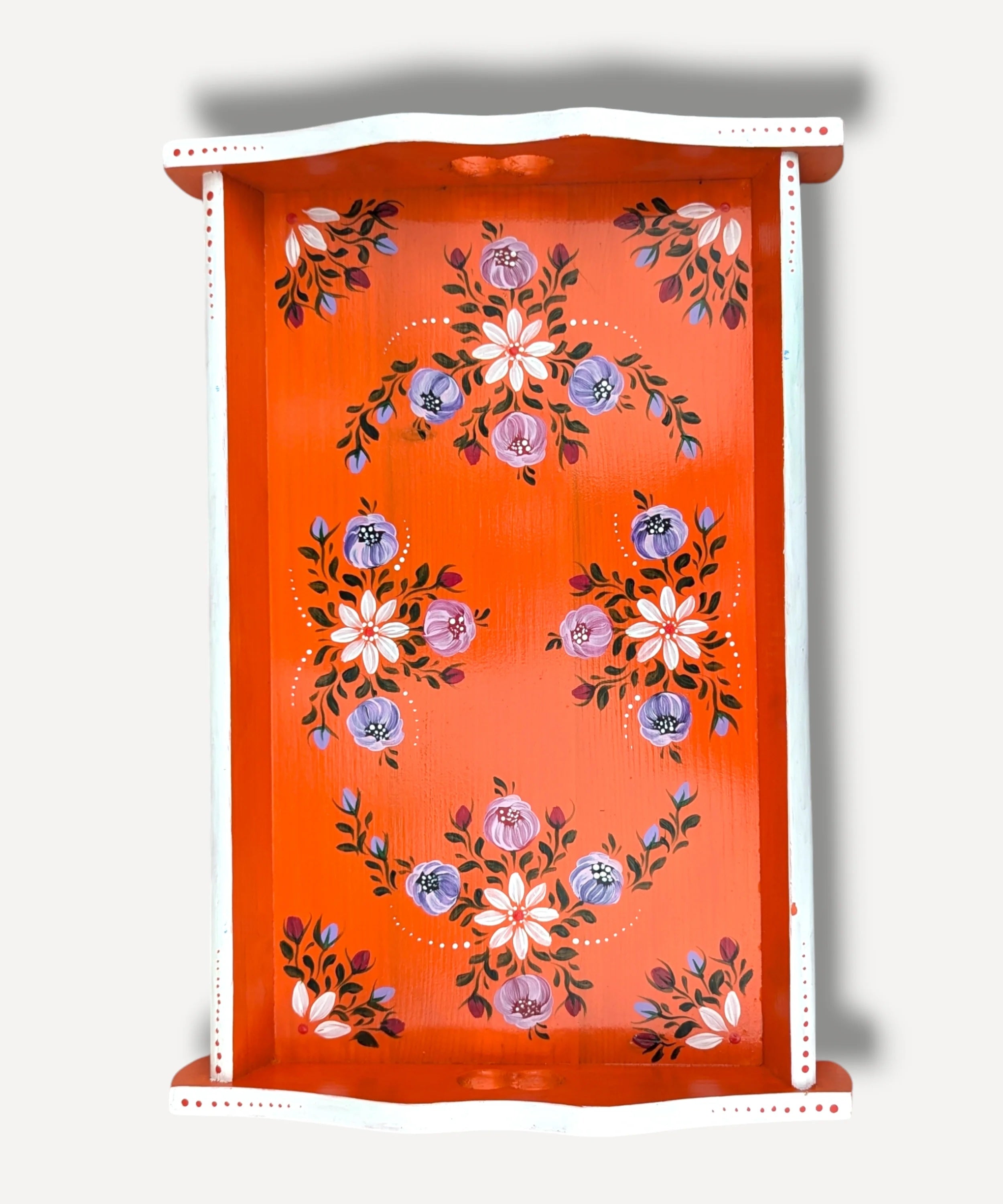 Orange - Hand Painted Wooden Tray