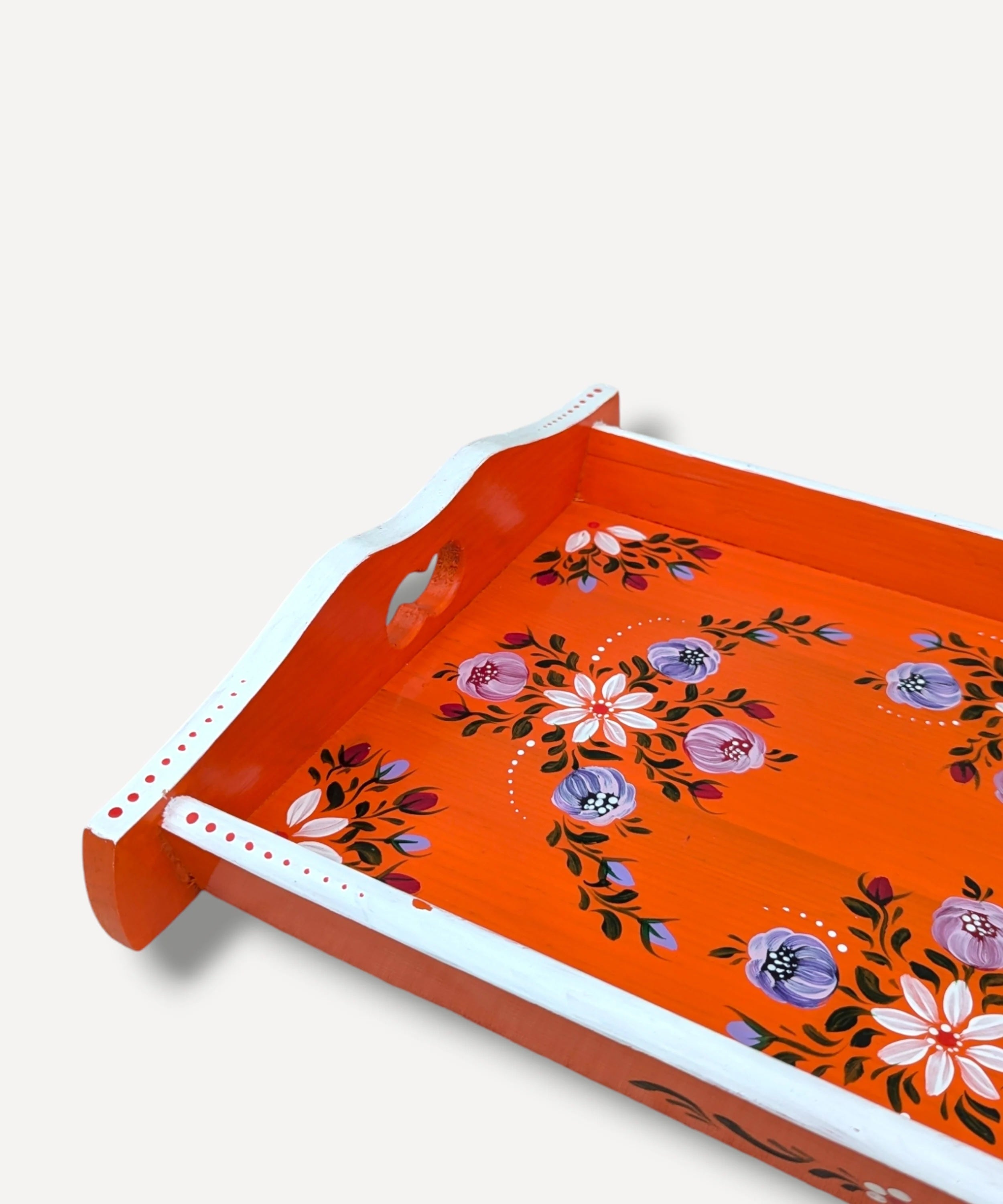 Orange - Hand Painted Wooden Tray