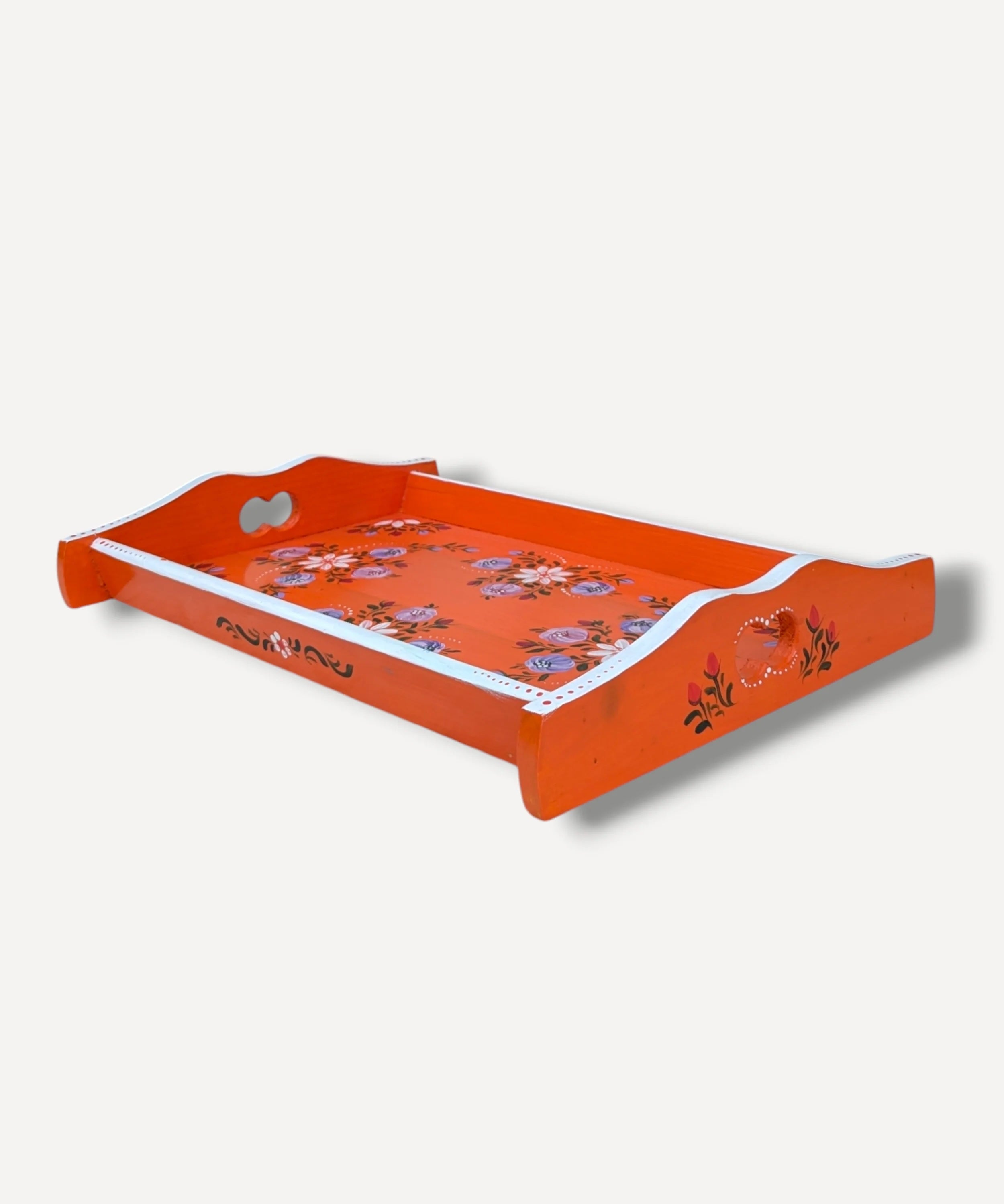 Orange - Hand Painted Wooden Tray