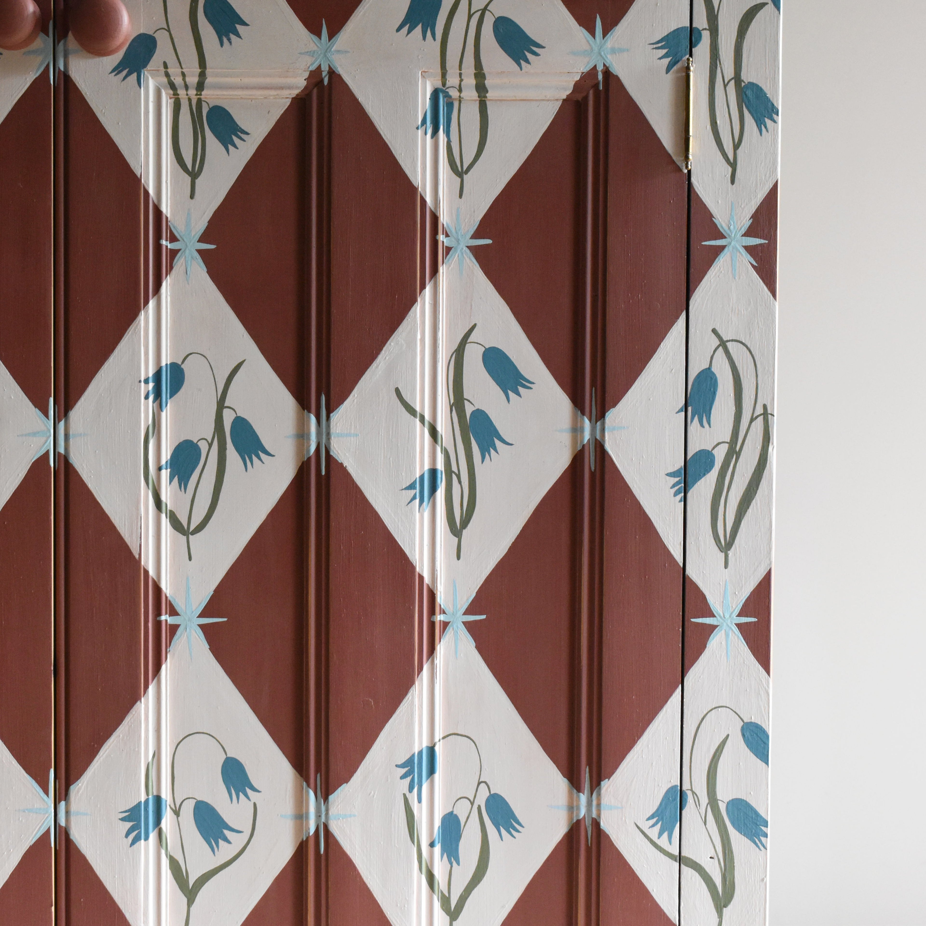 Bluebell and Starburst Vintage Pine Wardrobe