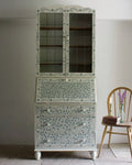 Cream and Green 'Summertime' Vintage Oak Bureau Desk Bookcase