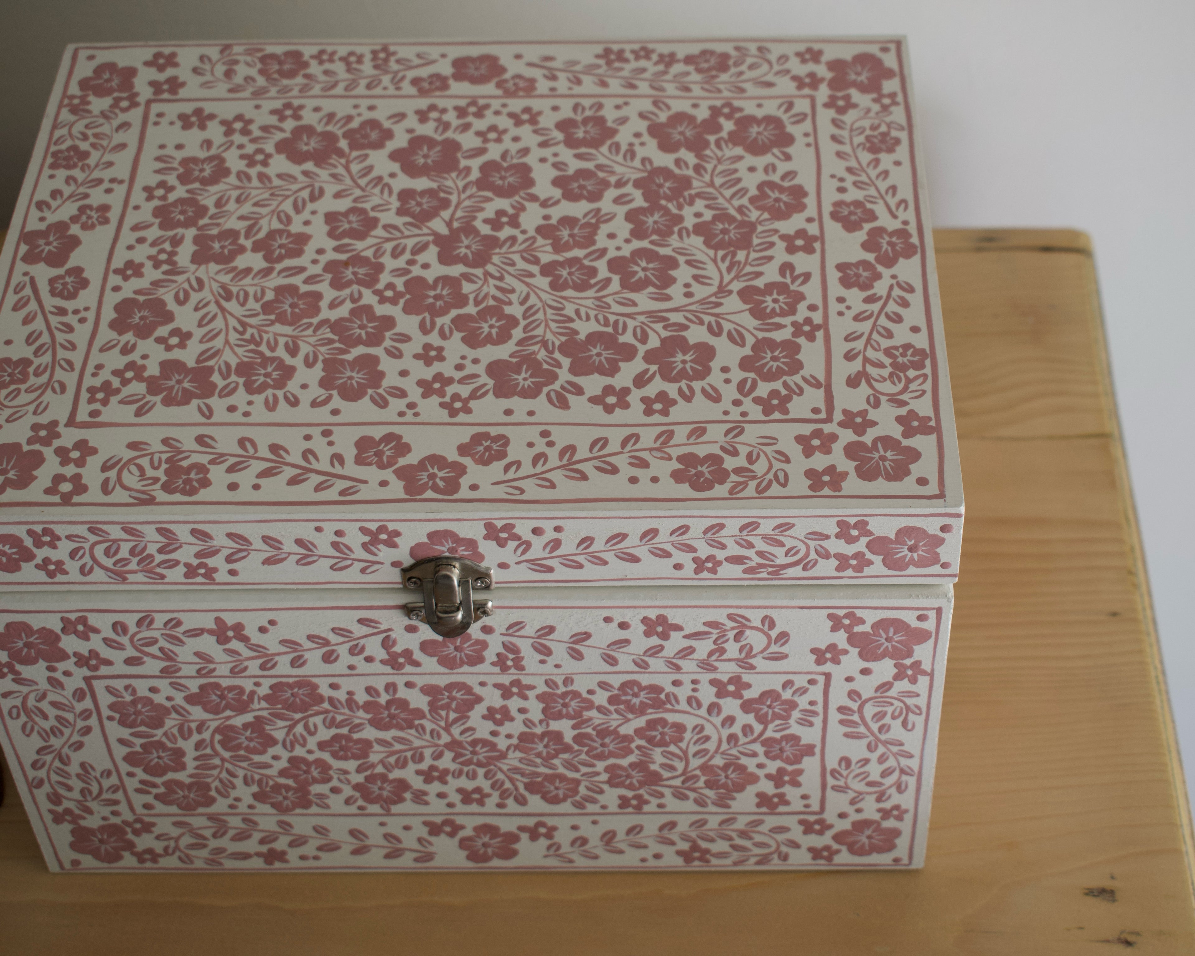 Pink and Cream Decorative Keepsake Box